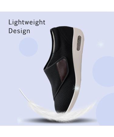 Wide Fit Diabetic Orthopedic Slippers - Easy Close Adjustable Air Cushion Walking Shoes | 40.5EU White Gray - Buy Online on GoSupps.com