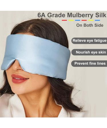 100% Mulberry Silk Eye Mask - Comfortable Blackout Sleeping Cover for Travel & Night Sleep | Soft Adjustable Eyeshade for Men & Women - Buy Online on GoSupps.com