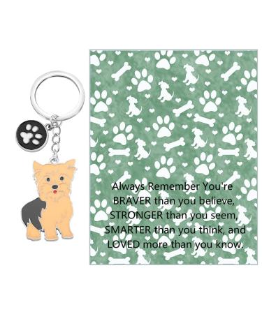 Ensianth Dog Keychain Gifts for Dog Lovers Puppy Keychain Dog Paw Print Keychain Gifts for Dog Owners Mom Dad Puppy Dog Keyring Yorkershire Terrier