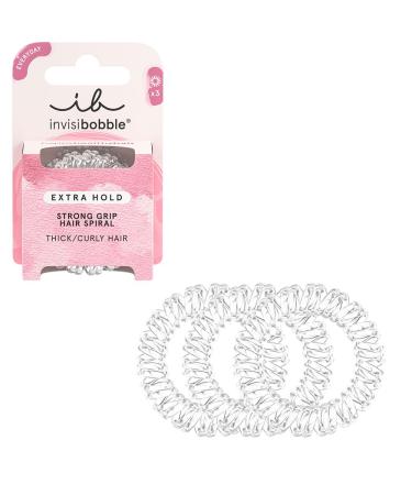 Invisibobble Extra Hold Hair tie Mini Crystal Clear I Slide 3x transparent hair tie thick hair i The original designed in the heart of Munich transparent extra strong - Buy Online on GoSupps.com