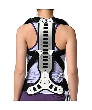 Orthosis Cervical Thoracic Halo Brace Metal Spinal Auxiliary Orthosis Adjustable Rigid Metal Extension Back Straightener Brace Vest for Kyphosis Humpback Thoracic Spinal Support Pain Relief Small