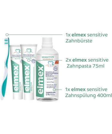 Elmex SENSITIVE Set for Sensitive Teeth | Toothpaste Mouthwash & Toothbrush - Optimal Care for You - Buy Online on GoSupps.com