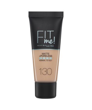 Maybelline Fit Me Matte & Poreless Foundation Makeup, 30 ml, 130 Buff Beige, Pack of 2