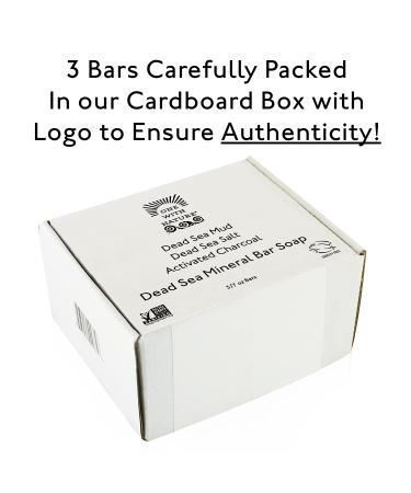 Dead Sea Salt Mud Charcoal 4 oz Soap Variety 3 Pack with Shea Butter and Argan Oil - 100% Natural for All Skin Types - Pack of 3 - Buy Online on GoSupps.com