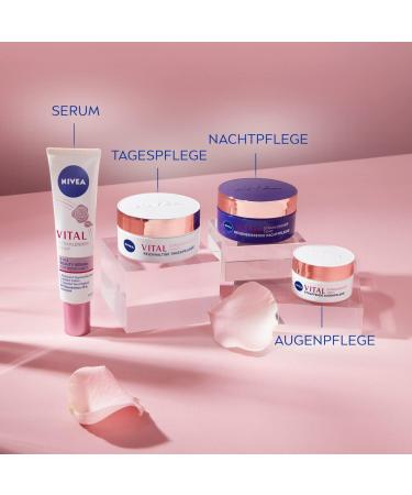  NIVEA NIVEA VITAL Radiant Complexion Rich Day Care for Mature Skin (50ml) Moisturizing Cream with Rose Petals Oil and Calcium Face Care for Enhanced Skin - Buy Online on GoSupps.com