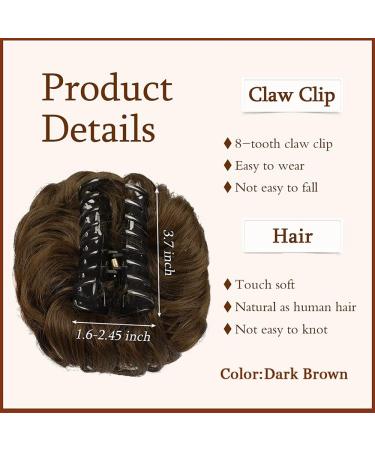 RPAEOY Dark Brown Hair Parts Dutt with Bracket - Curly Wavy Hair Tie & Messy Bun Clamp - Synthetic Hair Scrunchy for Women - Buy Online on GoSupps.com