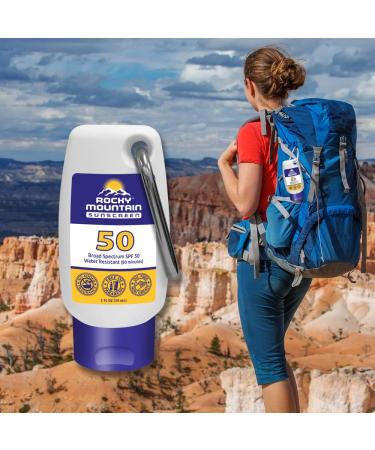 Rocky Mountain Sunscreen SPF 50 Lotion - Reef Safe, Water-Resistant, Broad Spectrum UVA/UVB Protection - Non-Greasy, Fragrance Free - 2oz (2-pack) - Buy Online on GoSupps.com