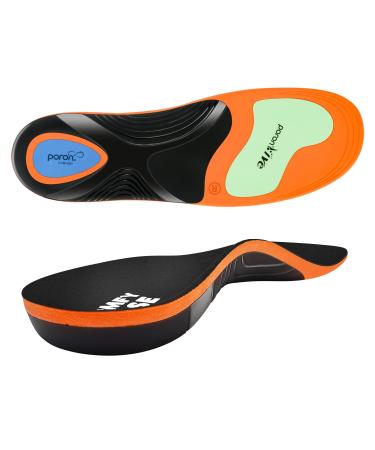 Arch Support Orthotic Insoles Men Women Poron Foam Plantar Fasciitis Heavy Duty Support Shoe Insert for Flat Feet Long Walking&Standing Work Basketball Tennis(Men 11-12.5/Women 12-13.5) L (Men 11-12.5/Women 12-13.5)