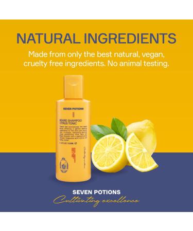 Seven Potation Shampoo Bar for Men - Gentle Vegan Citrus Tonic (100ml) for Itch-Free Clean Beard - Natural & Cruelty-Free - Buy Online on GoSupps.com