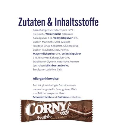 Corny Milk Dark & White Cereal Bar - 24x40g - Delicious Cocoa & Milk Cream Sandwich - Buy Internationally - Buy Online on GoSupps.com