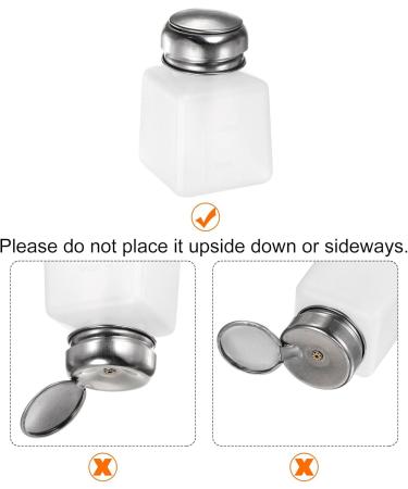 sourcing map Solvent Alcohol Dispensers 100ml(3.4oz) Push Down Liquid Dispenser Pump Bottle with Sealing Stainless Steel Lid for Acetone Cleanser Polish Remover White 100ml White - Buy Online on GoSupps.com