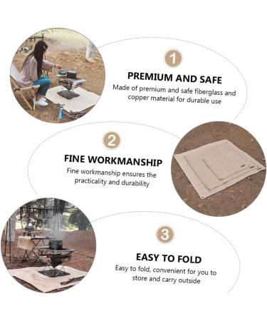 Yardenfun 1pc BBQ Fire Mat Outdoor Mat Camping BBQ Fireproof Cushion Mat Protection Decorate 80x80cm Light Yellow - Buy Online on GoSupps.com