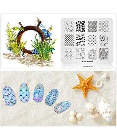 KADS Nail Art Stamping Plate Set - Night Sky, Flower, Beach Designs | 4Pcs Template Image Plates for Salon-quality Nail Designs - Buy Online on GoSupps.com