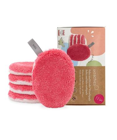 Waschies Kids washing pads for babies and children for cleaning only with water reusable skin-friendly super soft made in Germany pink 5 Set pink 5 pieces (1 Pack)
