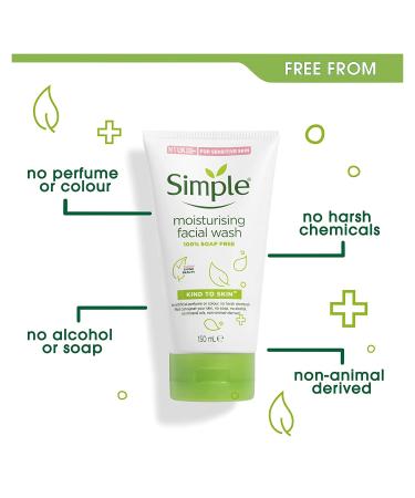 Simple Moisturizing Facial Wash 5 oz - Pack of 3 | Gentle Face Cleanser - Buy Online on GoSupps.com