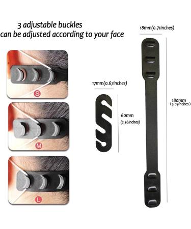 Greenf Face Mask Strap Extender Adjustable 10+2 Pcs - Black for Adults and Kids - Buy Online on GoSupps.com