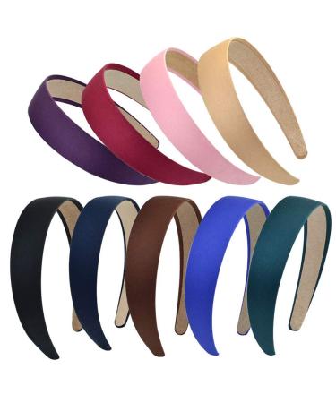 9 pieces satin frontal ligaments hard frontal ligaments satin frontal ligaments front ligaments slipproof band hair bands diy hair jewelry head straps headwear for women girls (9 colors)
