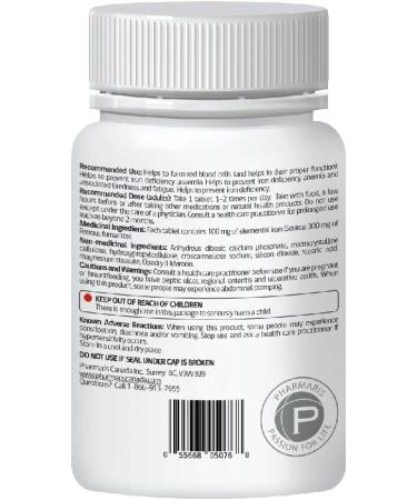 Ferofit - Ferrous Fumarate 300mg (100mg Elemental Iron) Prevents Anemia Due to Deficiency Iron Supplement for Women & Men 100 Tablets 100 Count (Pack of 1) - Buy Online on GoSupps.com