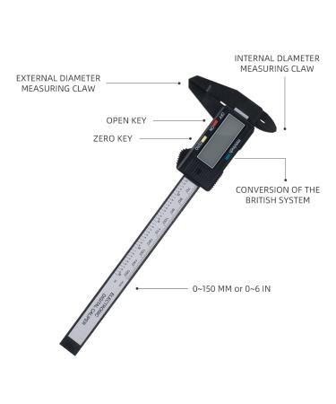 Digital Electronic Vernier 150mm Eyebrow Ruler LCD Display Measuring Tool LCD Microblading Measurement - Buy Online on GoSupps.com