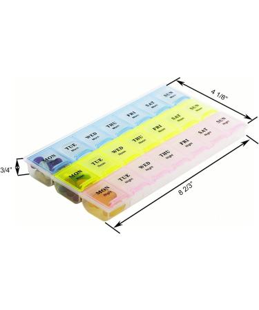 21 Compartments Pill Organizer Box - Weekly AM/PM Medicine Remainer for Pills & Vitamins | Inspirations - Buy Online on GoSupps.com