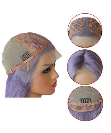 10 Light Purple Bob Wig Lace Front 13x6x1 Lilac Virgin Human Hair Bob Wig - 150% Density - Pre Plucked - Natural Hairline - Can be Colored - 10 Inch - Buy Online on GoSupps.com
