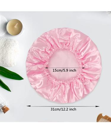 GoodSing 2PCS Shower Cap for Women - Reusable Waterproof Double Layer Bath Cap for Long Hair - Pink+Purple - Buy Online on GoSupps.com