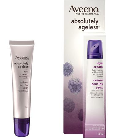 Aveeno Anti Aging Eye Cream Absolutely Ageless Lotion for Dark Circles and Wrinkles 14 Milliliters