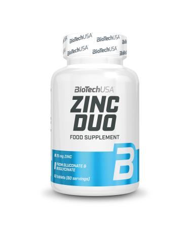 BioTechUSA Zinc Duo 25 mg Zinc from Zinc Bisglycinate 60day supply 60 tablets