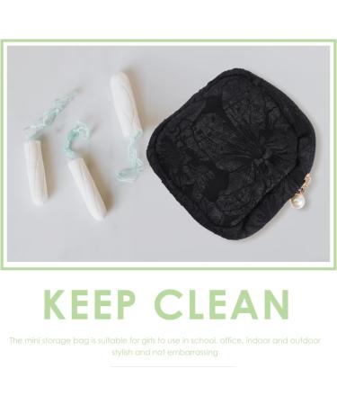 DOITOOL Sanitary Pad Pouch - Portable Menstrual Carrying Bag with Zipper | Nursing Pad Holder & Tampons Pouch | Makeup Bag - Black - Buy Online on GoSupps.com