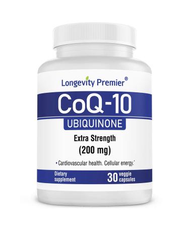 Longevity Premier CoQ10: Extra Strength & Better Absorption for Healthy Heart 100 mg 30 Veggie Capsules