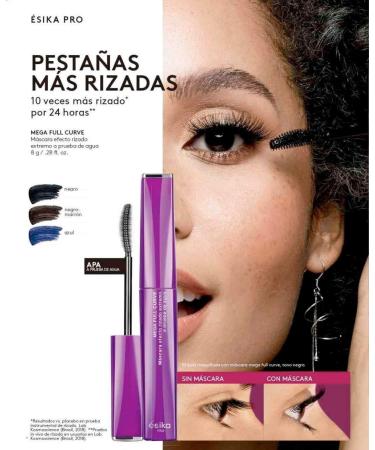 Esika Pro Mega Full Curve Waterproof Mascara in Black - Curling Effect for Extreme Volume - Buy Online on GoSupps.com