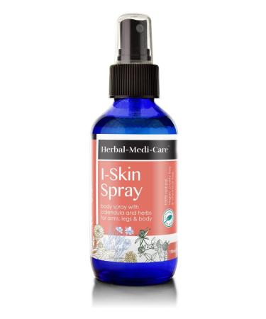 Organic I-Skin (Itchy) Spray by Herbal-Medi-Care (4 Fl Oz Glass Bottle) - No Toxic Synthetic Chemicals - TSA-Approved Travel Size