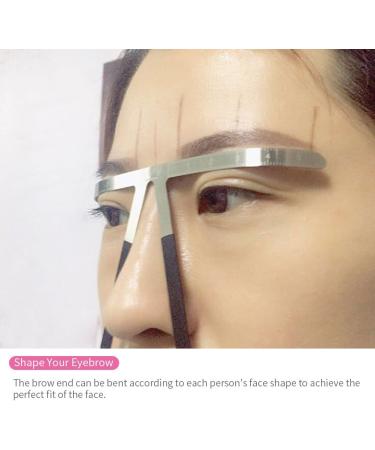 Eyebrow Drawing Shaping Template Eyebrow Ruler with Scale Practical Three Points Positioning Eyebrow Makeup Aid Accessories Reusable Eye Brow Measurement Tool Made of Alloy - Buy Online on GoSupps.com