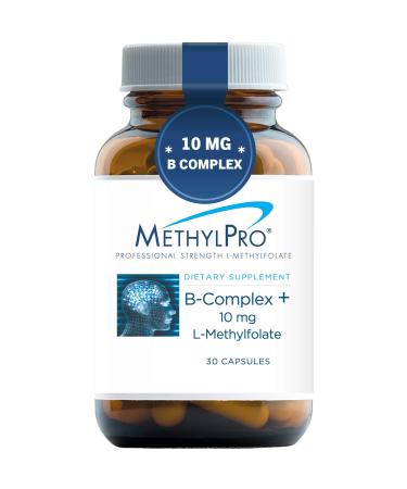 MethylPro B Complex + 10mg L-Methylfolate (30 Capsules) - Professional Strength B Vitamins with Folate for Energy Mood + Immune Support - Gluten Free Methyl B12 Active Methyl Folate and B6 as P-5-P 30 Count (Pack of 1) - Buy Online on GoSupps.com