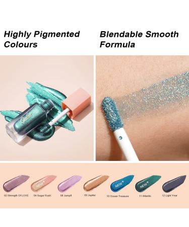 Oulac Blue Liquid Glitter Eyeshadow & Eyeliner Duo | Long-Lasting & Pigmented | Vegan & Cruelty-Free (10) Ocean Treasure - Buy Online on GoSupps.com