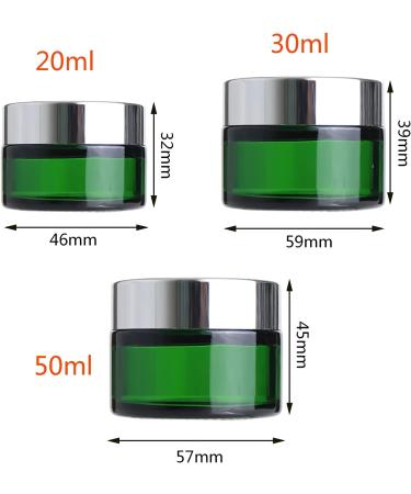 Zeoabsy 6-Piece 50ml Green Glass Cream Box Set with Silver Screw Lid & Spatulas Perfect for Gels Creams & Ointments | International Shipping - Buy Online on GoSupps.com
