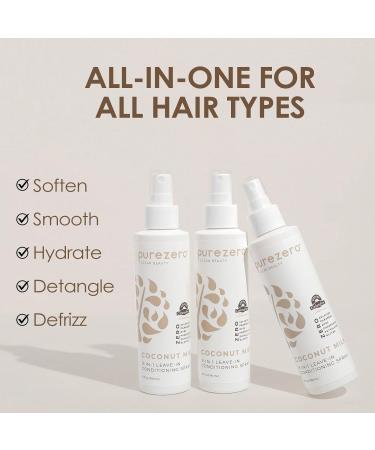 Purezero 9-in-1 Leave-In Conditioner Spray 6 oz Multi-Action Hair Treatment for Moisture Detangling Frizz Control Heat Protection and Shine 6 Fl Oz (Pack of 1) - Buy Online on GoSupps.com