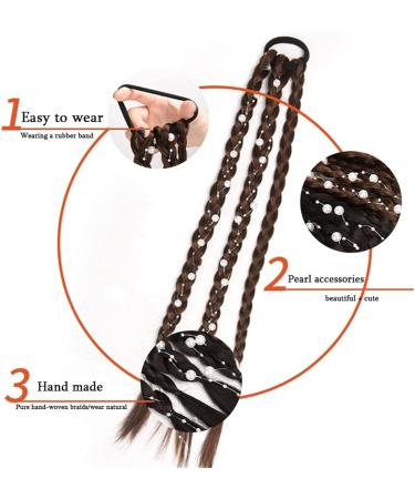 Ponytail Extensions Extensions with Rubber Band Cute Braid Ponytail Hair Long Braid Ponytail Extensions Synthetic Braids Hair pieces Hair Accessories for Women Kids Girls for Women(Color:005) 1 PC 005 - Buy Online on GoSupps.com