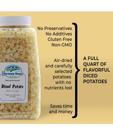 Harmony House Foods Dehydrated Diced Potatoes 10.5 oz - Perfect for Hash Browns, Stews, Soups, and More - Buy Online on GoSupps.com