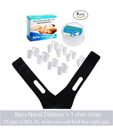2021 Nasal Dilators with Chin Strap for Deep Sleep - Stop Snoring Solution for Men and Women - Anti Snore Device (8pcs+1 chin strap) - Buy Online on GoSupps.com