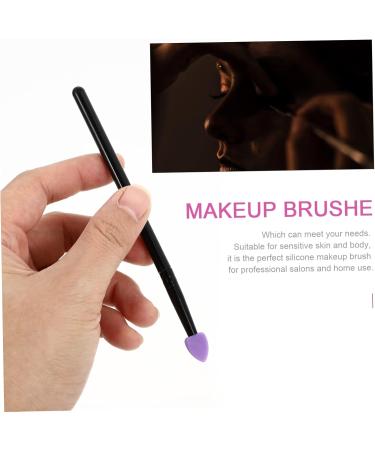 Healeved 5pcs Silicone Eyeshadow Brush Cream Eyeshadow Plastic Handle Simple Applicator Brush Purple - Buy Online on GoSupps.com