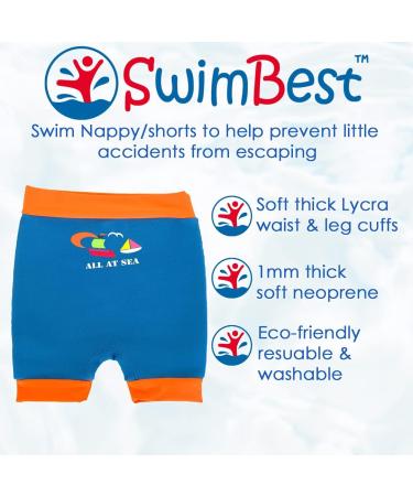 SwimBest Soft Snug Fitting Swim Nappy/Shorts for Ages 18-24 Months - All at Sea XXL | Pack of 1 - Buy Online on GoSupps.com
