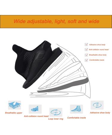 Unisex Open Toe Diabetic Shoes | Adjustable Arthritis Edema Slippers | Medical Cast Shoes for Plantar Fasciitis Bunions & Swollen Feet - Black 7.5 - Buy Online on GoSupps.com