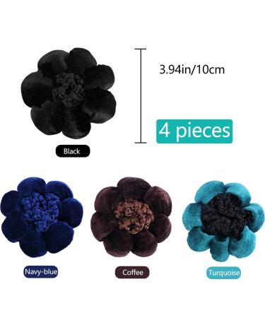 NAIHOD 4 Pcs Crochet Hair Bun Cover Net - Women Elastic Hair Snood for Styling & Decoration | Professional Hair Accessories - Buy Online on GoSupps.com