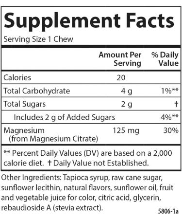 Carlson Magnesium Soft Chews 125 mg Highly Absorbable Muscle Relaxation & Overall Health - Berries & Creme Flavor - 40 Vegetarian Soft Chews - Buy Online on GoSupps.com