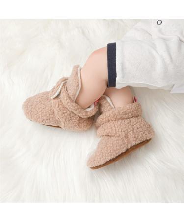 Sonsage Infant Snow Boots - Soft Anti-Skid Sole Ankle Booties for Baby Boys & Girls 6-12 Months - Winter Warm Crib Shoes (Khaki) - Buy Online on GoSupps.com