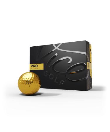 Vice Golf Limited Edition Pro Plus Golf Balls Gold