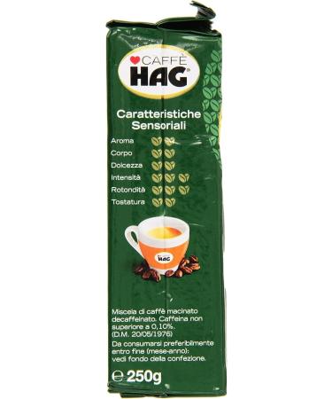 Hag - Caff Macinato D ecaffeinato Gusto Espresso Caf d caf in avec un ar me intense et le go t d'une grande personnalit 4x 250g + Italian Gourmet polpa 400g - Buy Online on GoSupps.com