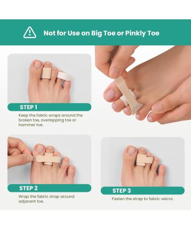 Welnove Hammer Toe Straightener - 8 Pack Toe Wraps & Splints for Women - Correct Crooked Curled & Bent Toes (Large Beige) - International Shipping Available - Buy Online on GoSupps.com