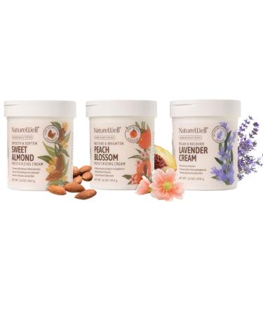 NATURE WELL Smooth & Soften Gentle Moisturizing Creams Bundle For Face & Body Infused With Natural Oils & Extracts Restores Skin Moisture Barrier 16 Oz Each